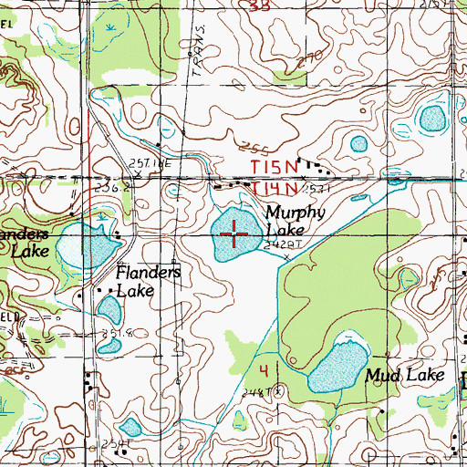 Topographic Map of Murphy Lake, MI
