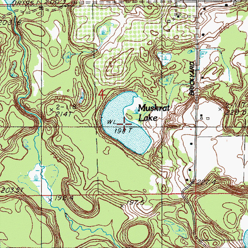 Topographic Map of Muskrat Lake, MI