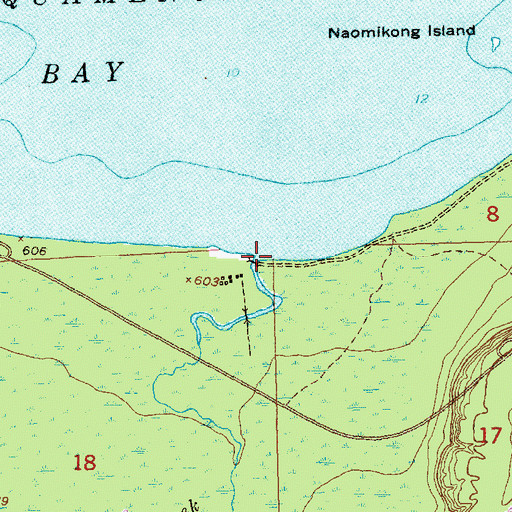 Topographic Map of Naomikong Creek, MI