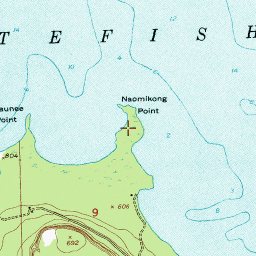 Topographic Map of Naomikong Point, MI