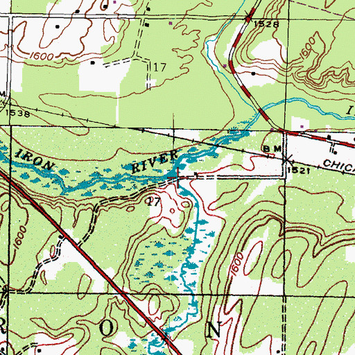 Topographic Map of Nash Creek, MI