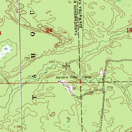 Topographic Map of Naugle Creek, MI
