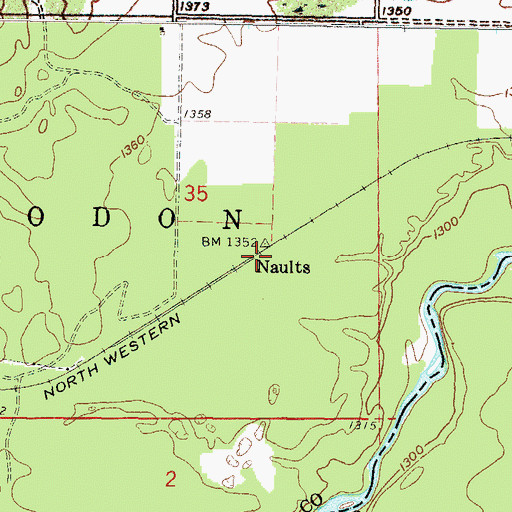 Topographic Map of Naults, MI