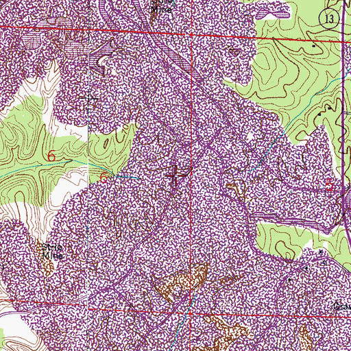 Topographic Map of Natural Bridge Mine, AL