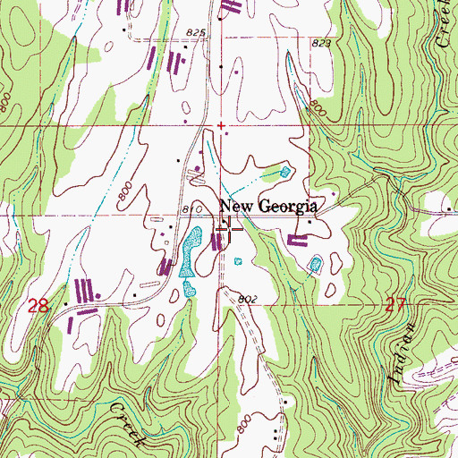Topographic Map of New Georgia School (historical), AL