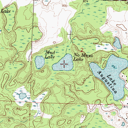 Topographic Map of No Mans Lake, MI