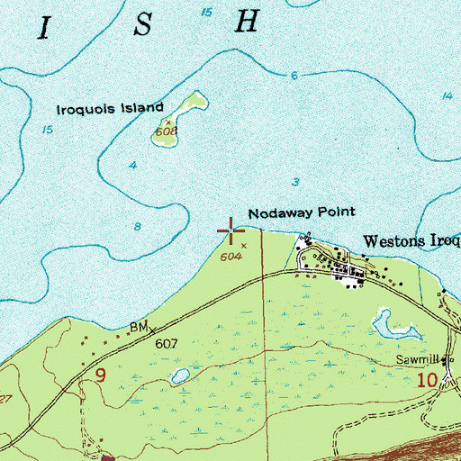 Topographic Map of Nadoway Point, MI