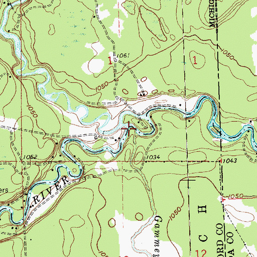 Topographic Map of North Branch Au Sable River, MI