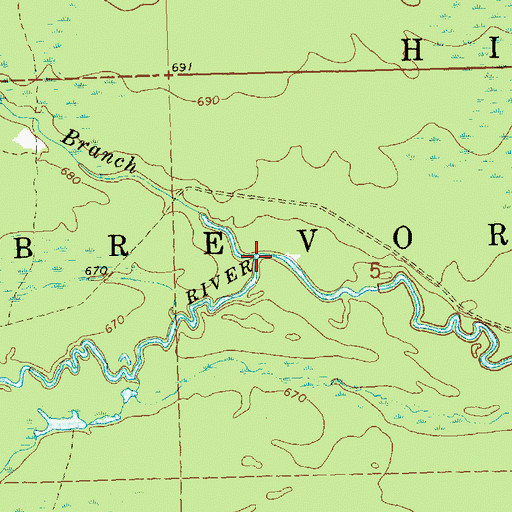 Topographic Map of North Branch Carp River, MI