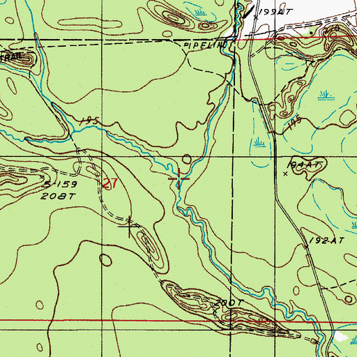Topographic Map of North Branch Ogontz River, MI