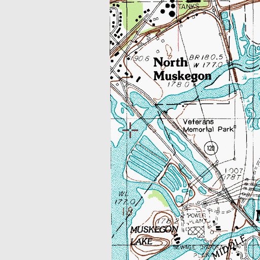 Topographic Map of North Channel Muskegon River, MI