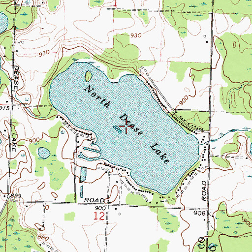Topographic Map of North Dease Lake, MI