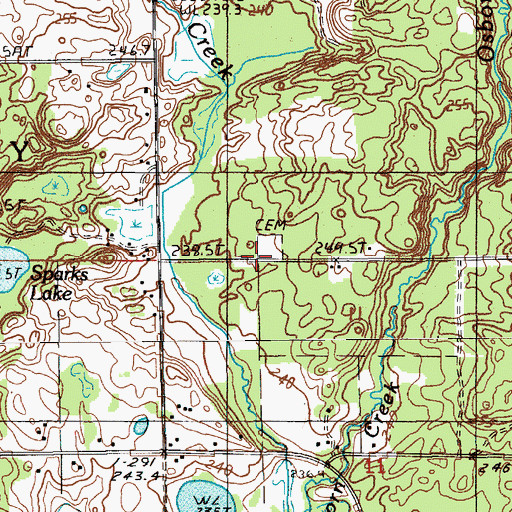 Topographic Map of North Ferry Cemetery, MI