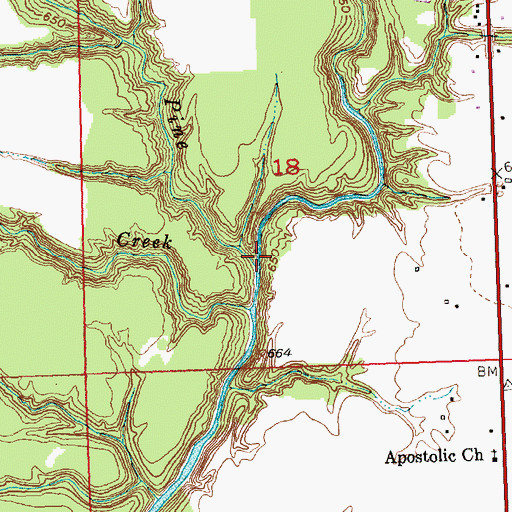 Topographic Map of North Pine River, MI