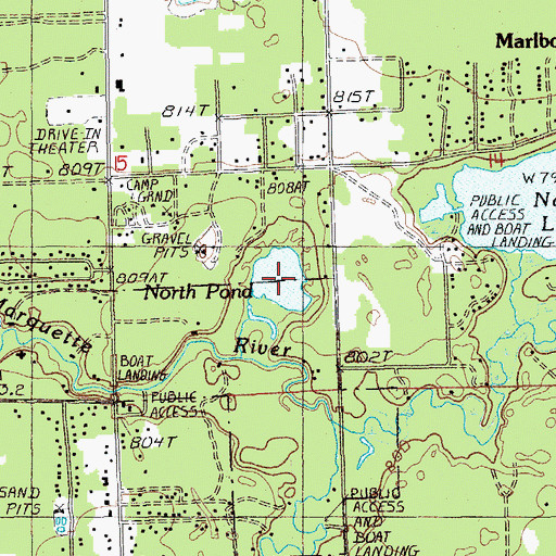 Topographic Map of North Pond, MI