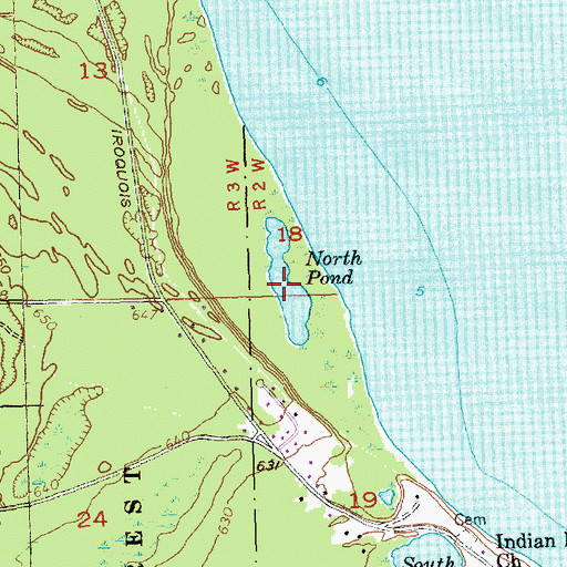 Topographic Map of North Pond, MI