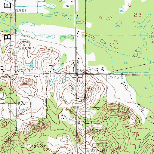 Topographic Map of North School, MI