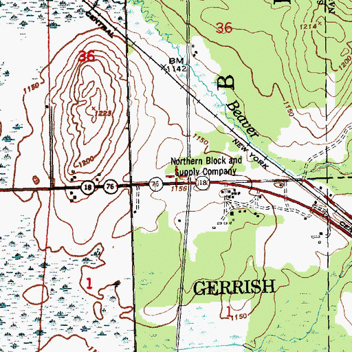 Topographic Map of Northern Block and Supply Company, MI