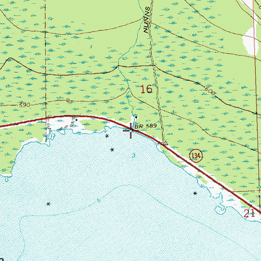 Topographic Map of Nunns Creek, MI