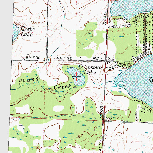 Topographic Map of O'Connor Lake, MI