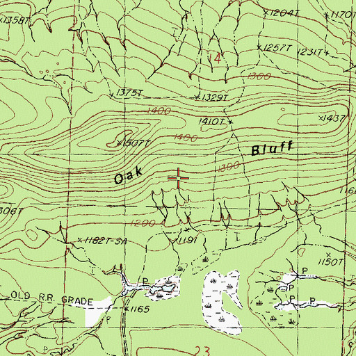 Topographic Map of Oak Bluff, MI