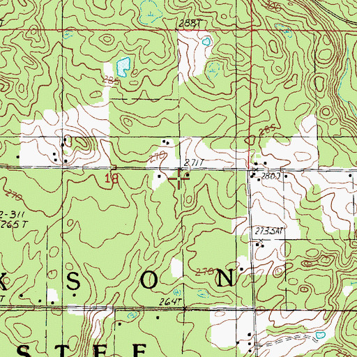 Topographic Map of Oak Grove School, MI
