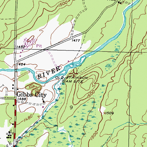 Topographic Map of Old Atkinson Dam Site, MI