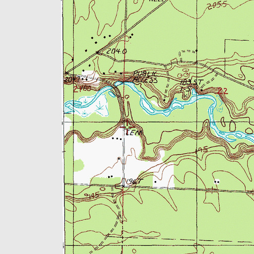 Topographic Map of Old Stronach Cemetery, MI