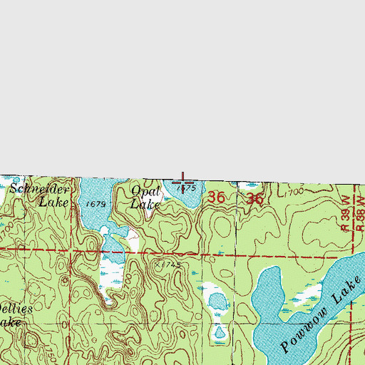 Topographic Map of Opal Lake, MI