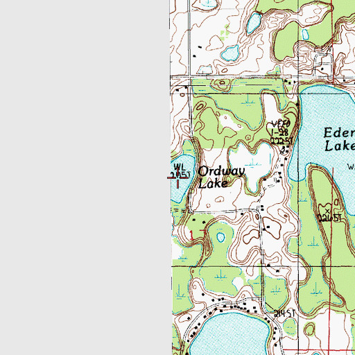 Topographic Map of Ordway Lake, MI