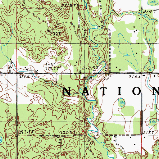 Topographic Map of Otto Cemetery, MI