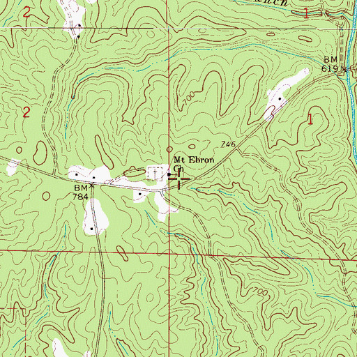 Topographic Map of Squaw Creek School (historical), AL