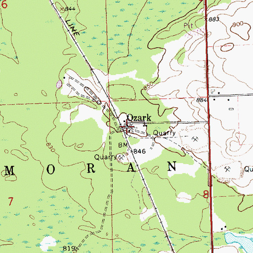 Topographic Map of Ozark, MI
