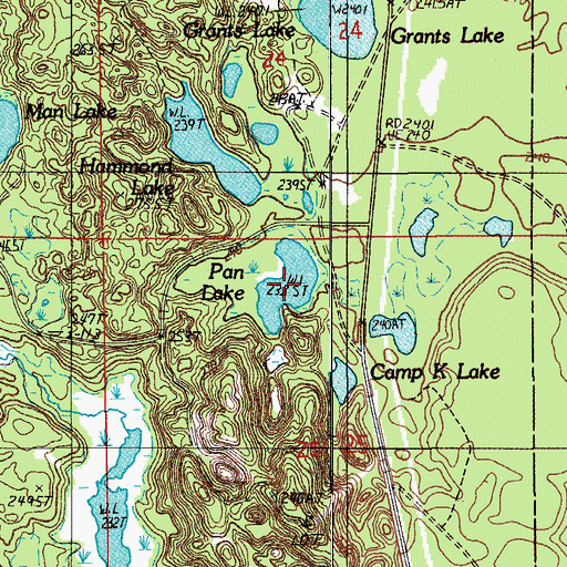 Topographic Map of Pan Lake, MI