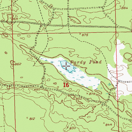 Topographic Map of Pardy Pond, MI