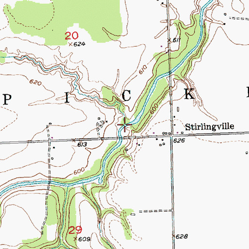 Topographic Map of Parker Creek, MI