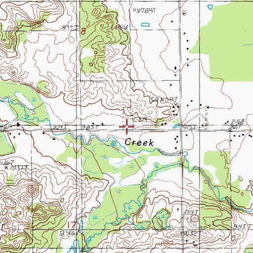 Topographic Map of Parkhill Cemetery, MI