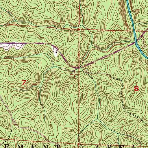 Topographic Map of Turkey Foot Station Forest Camp, AL