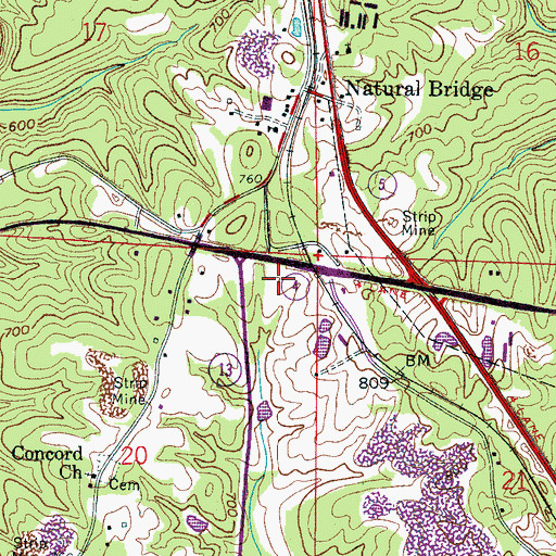 Topographic Map of West Mine, AL