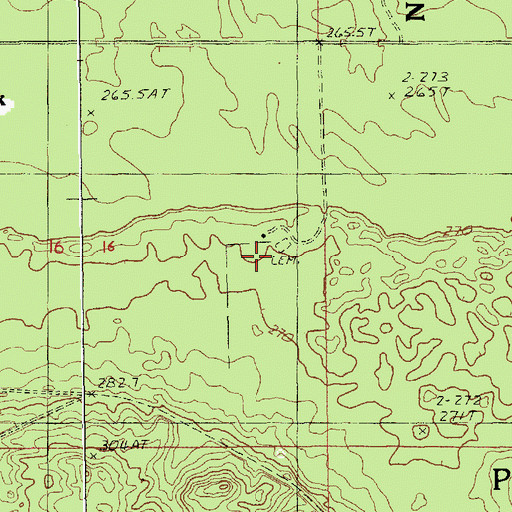 Topographic Map of Peacock Cemetery, MI