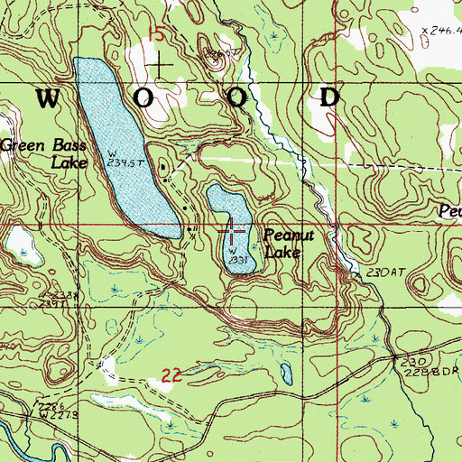 Topographic Map of Peanut Lake, MI