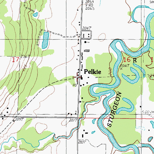 Topographic Map of Pelkie, MI