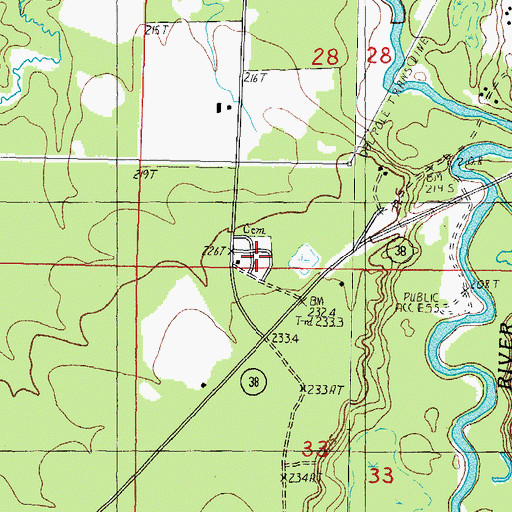 Topographic Map of Pelkie Cemetery, MI