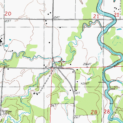 Topographic Map of Pine Creek, MI