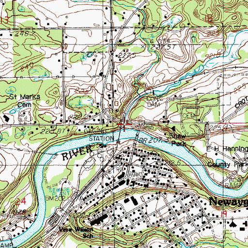 Topographic Map of Penoyer Creek, MI