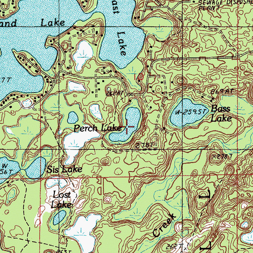 Topographic Map of Perch Lake, MI