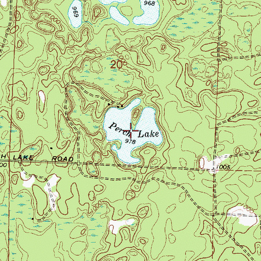 Topographic Map of Perch Lake, MI