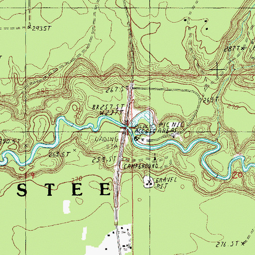 Topographic Map of Peterson Bridge, MI