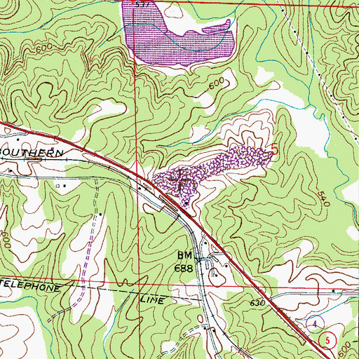 Topographic Map of Winston County Drag Strip, AL
