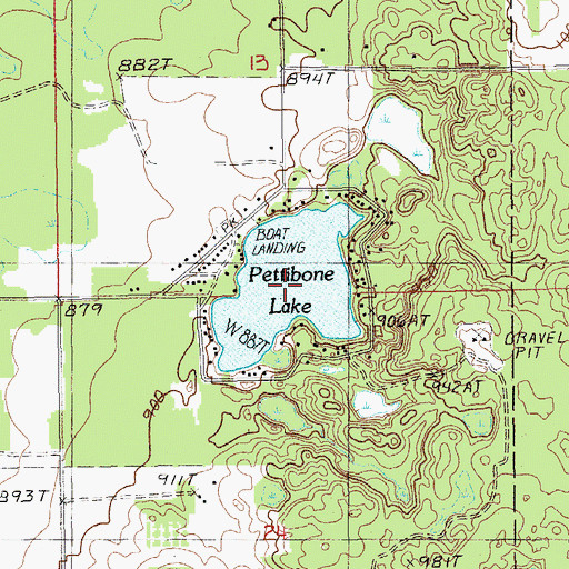 Topographic Map of Pettibone Lake, MI